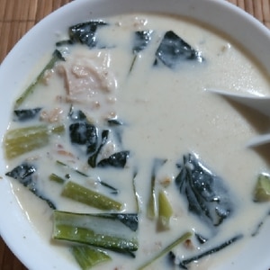 やさしい味わい☆豆腐と白菜の和風ミルクスープ